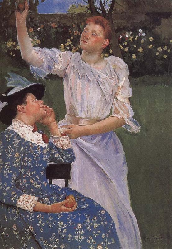 Mary Cassatt Woman picking up the fruit oil painting picture